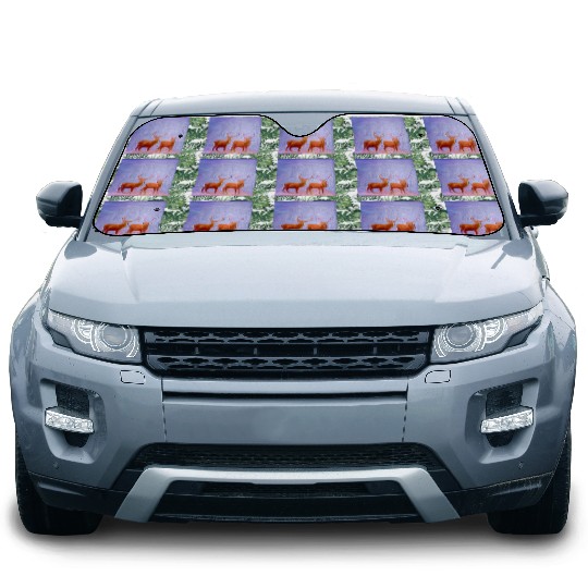 too deer digital art abstract painting Car Sun Shades