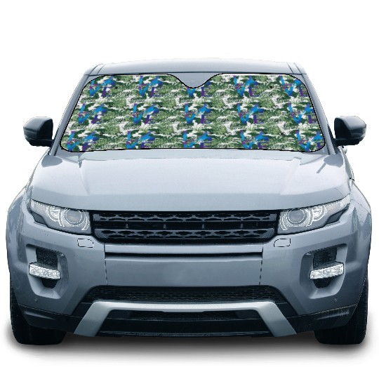 Rodeo Barrel Racing Love Distressed Blue Car Sun Shades