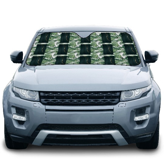 Luxury Elegant Metallic Green Wave Car Sun Shades