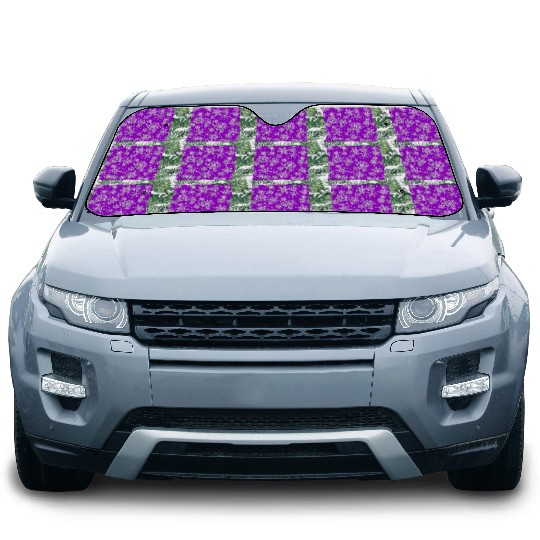 Purple Snowflakes Pattern Car Sun Shades