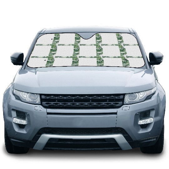Snowflakes Pattern Grey White Car Sun Shades