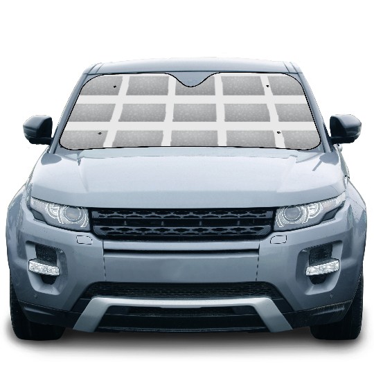 Abstract Grey Snowflakes Pattern Car Sun Shades
