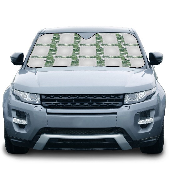 Grey White Snowflakes Pattern Car Sun Shades