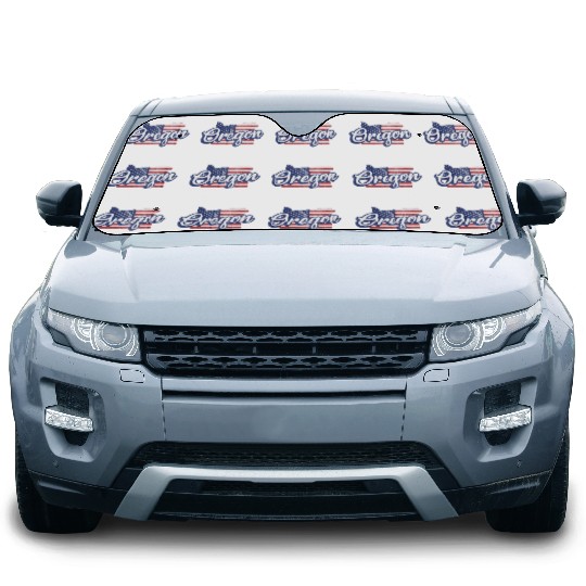 US Flag Oregon Map Design for proud Oregonians Car Sun Shades