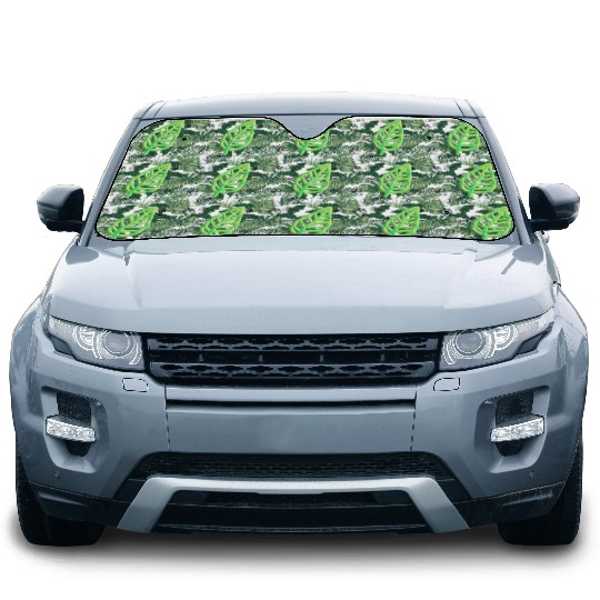 leaf icon nature green thick Car Sun Shades