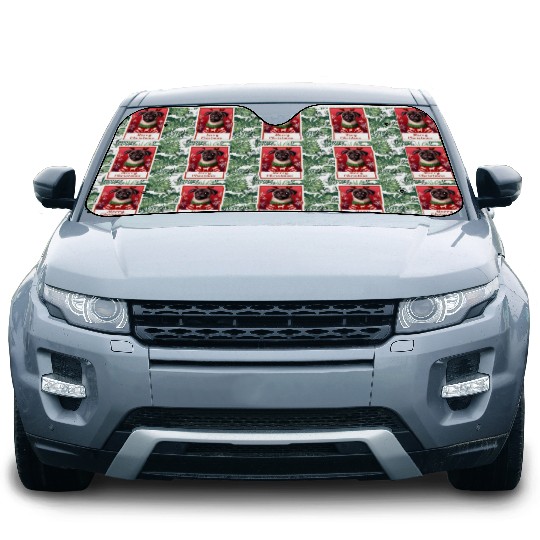 Portrait of a cute pug in a festive setting. Car Sun Shades