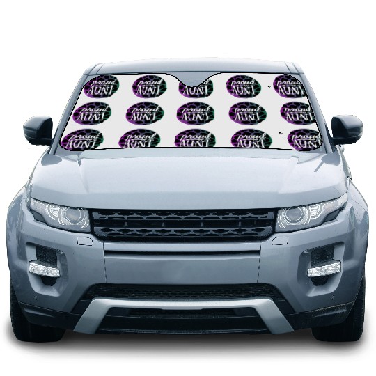 Purple Leopard Proud Aunt Car Sun Shades