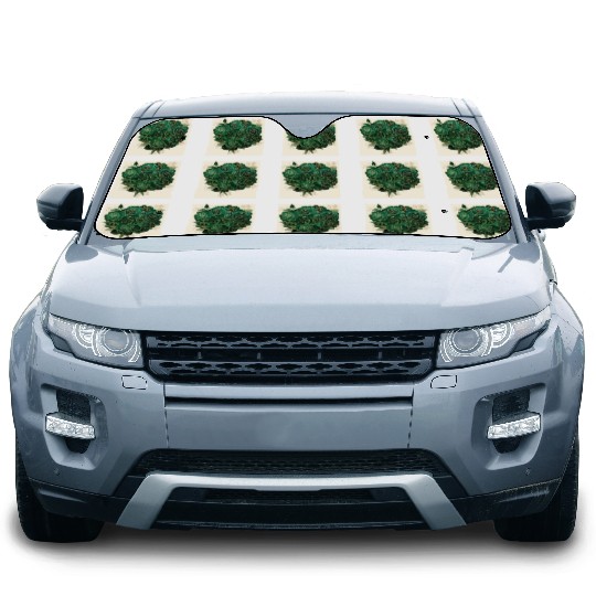 Green and Gold Glam Roses Pattern Car Sun Shades