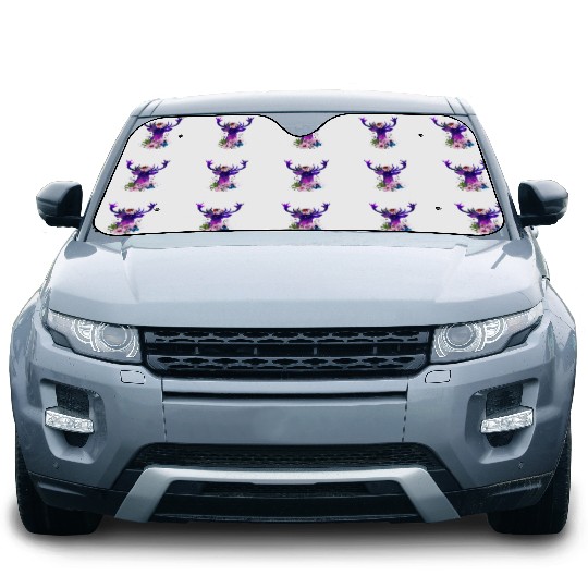 Floral Galaxy Deer Car Sun Shades