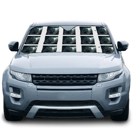 Death Knight in Thunderstorm Car Sun Shades
