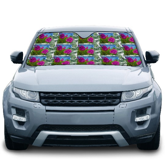 Hand Painted Roses Car Sun Shades Car Sun Shades Mugs Tote Bags
