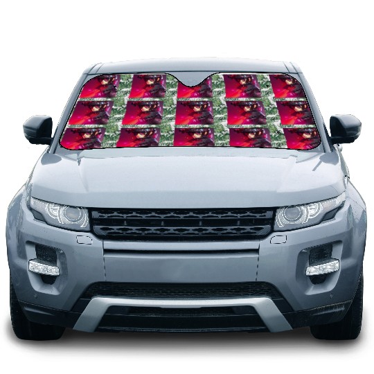 Cyberpunk Girl red Neon light Car Sun Shades