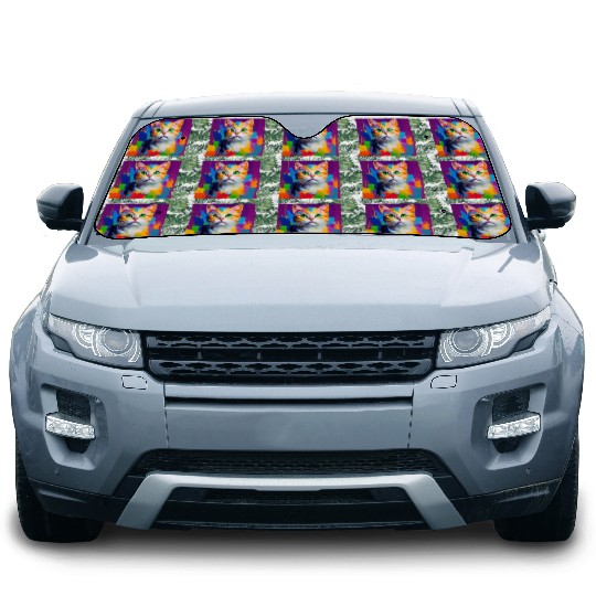 Oil Painting Style Cat Portrait Design for Cat Car Sun Shades