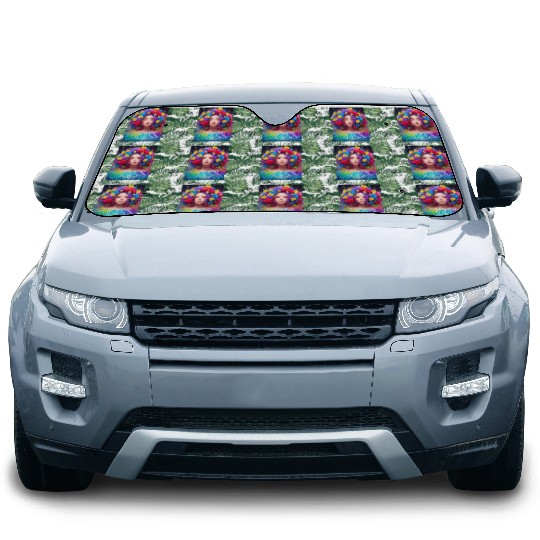 Spring Girl with a bouqet of flowers garland #17 Car Sun Shades