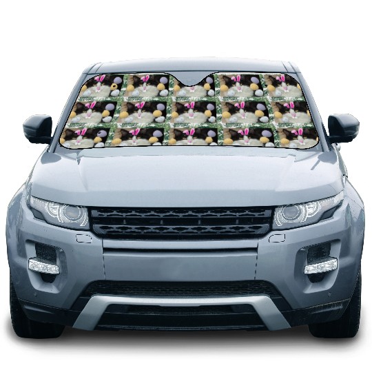 Easter Bunny Cat Face Decor Car Sun Shades