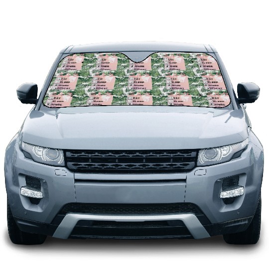 Eat Sleep Anime Repeat Straweberry Milk Japanese Car Sun Shades