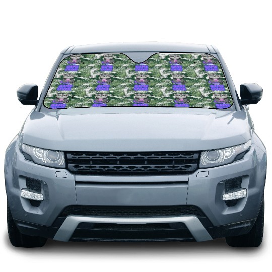 Game Over fat wicked raccoon playing on a console Car Sun Shades