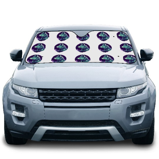 Starry Night Wolf With Northern Light Colors Car Sun Shades