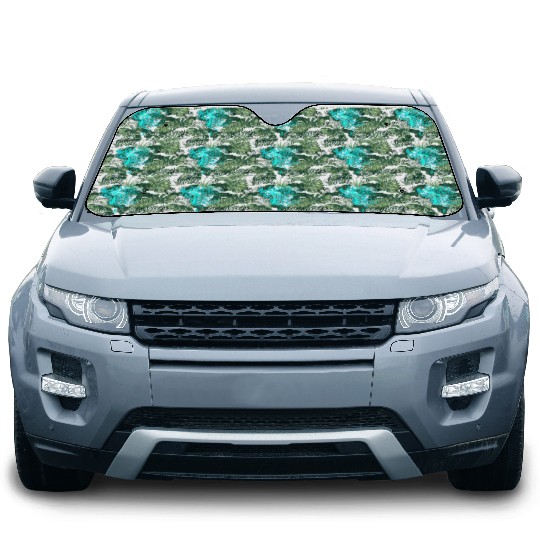 Ovarian Cancer Awareness Teal Butterflies Car Sun Shades