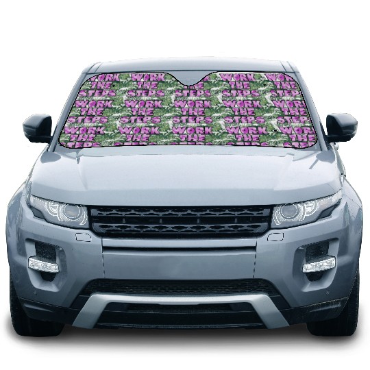 Work the Steps purple camo Car Sun Shades
