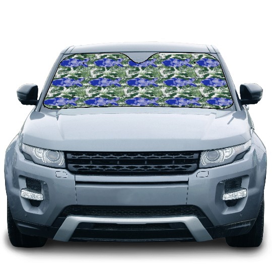 Fish blue camo Car Sun Shades