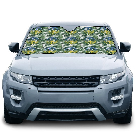 Ukrainian Flag Peace Sign Car Sun Shades