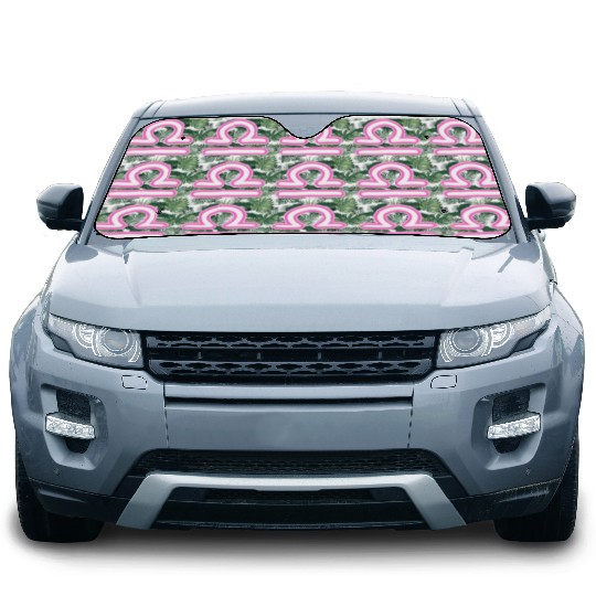 Libra Zodiac Sign Neon Pink Car Sun Shades
