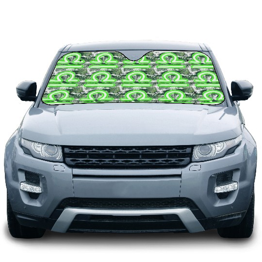 Libra Zodiac Sign Neon Green Car Sun Shades