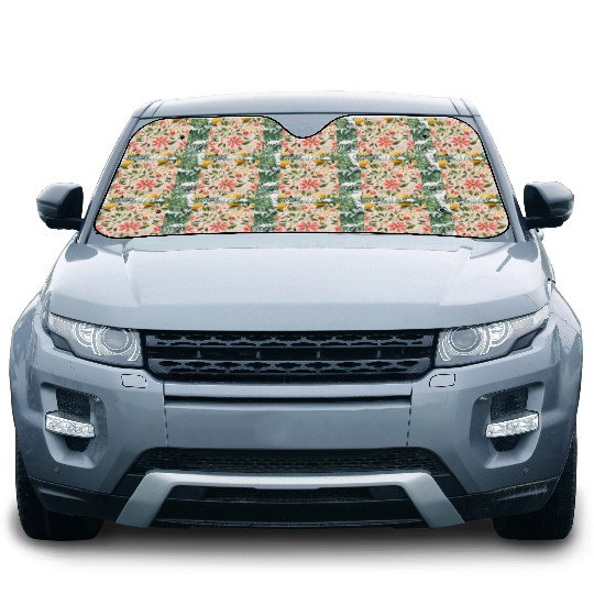 Lemon Pink Floral Detailed Summer Collection 03 Car Sun Shades