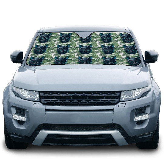Cyberpunk neon cat Car Sun Shades
