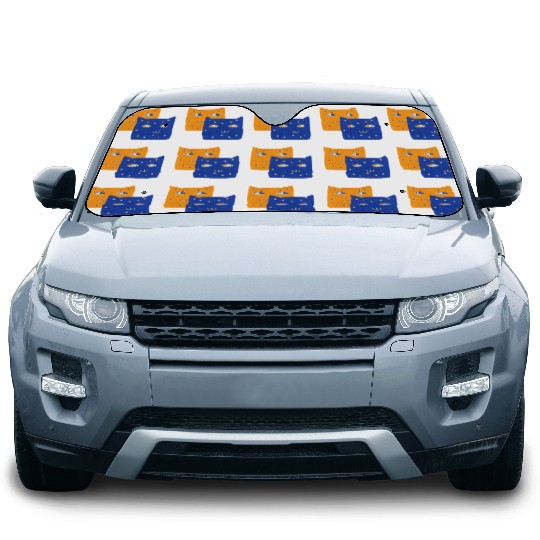 Cat Minimalist Painting Inspired Car Sun Shades