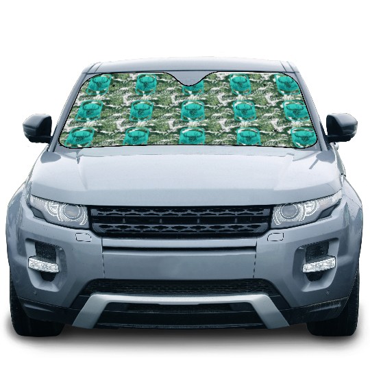 Cow Car Sun Shades, Boho Cow Skulls Leopard Car Sun Shades, Cow Fan