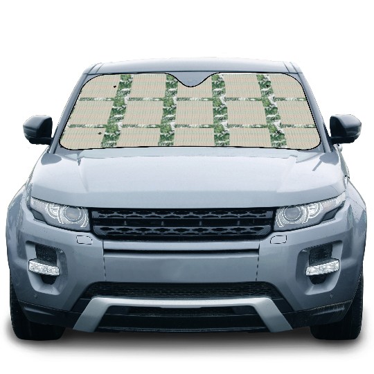 Retro Hearts Pattern Yellow Teal Coral Car Sun Shades