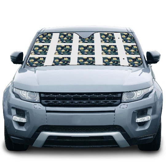 Serenity Blooms: Timeless Lotus Pattern Car Sun Shades