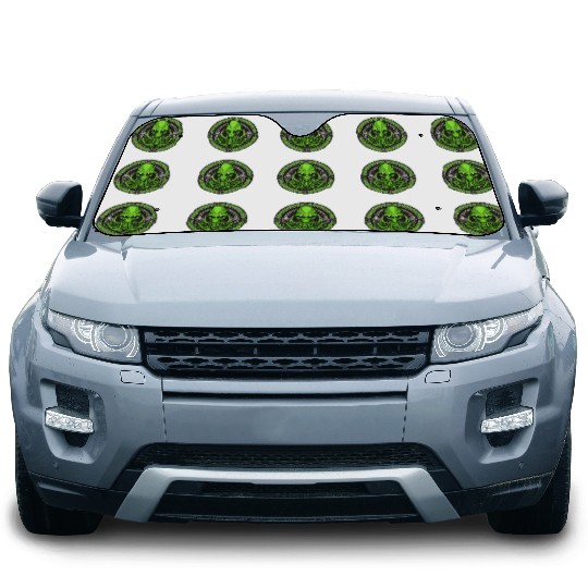 green alien Car Sun Shades