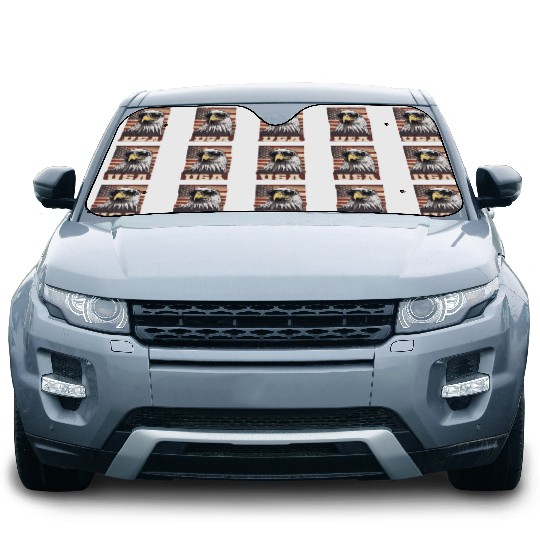 gift idea bald eagle american flag Car Sun Shades