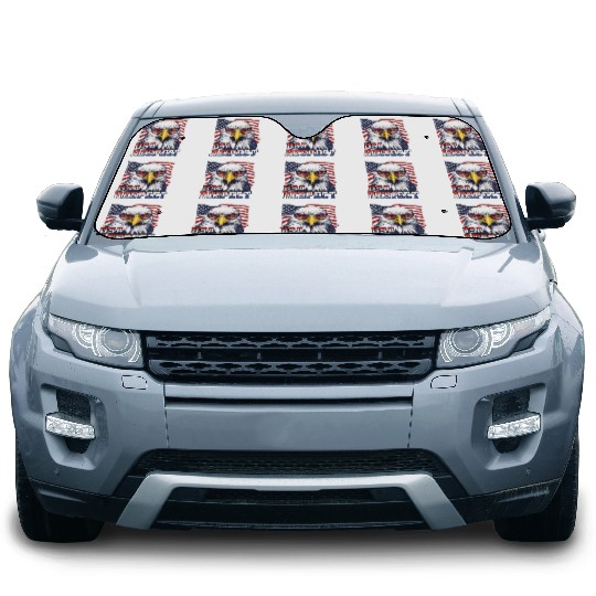 gift idea bald eagle american flag Car Sun Shades