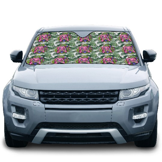 Psychedelic Trippy Cat Car Sun Shades