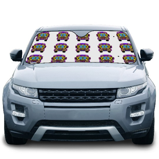 Tie Dye School Bus Car Sun Shades