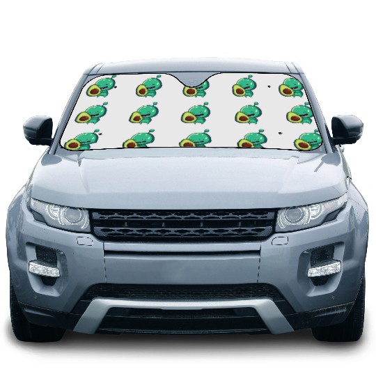Green Alien Avocado: Exotic Fusion Car Sun Shades