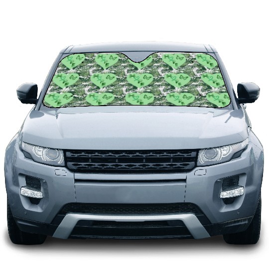 Liver Cancer Hope & Butterfly Heart All Green Car Sun Shades