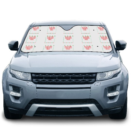 Joyful and triumphant ugly Christmas sweater theme Car Sun Shades