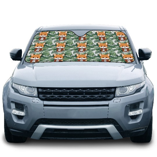 cute cartoon anime fox wearing Car Sun Shades