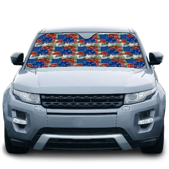 Military Army Soldiers US Flag Car Sun Shades