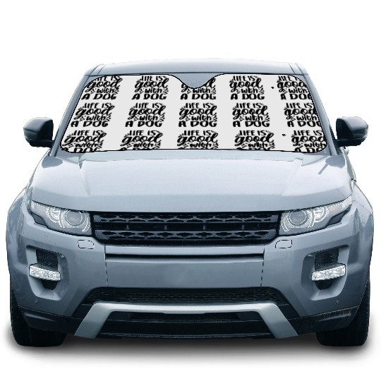 dog typography Car Sun Shades