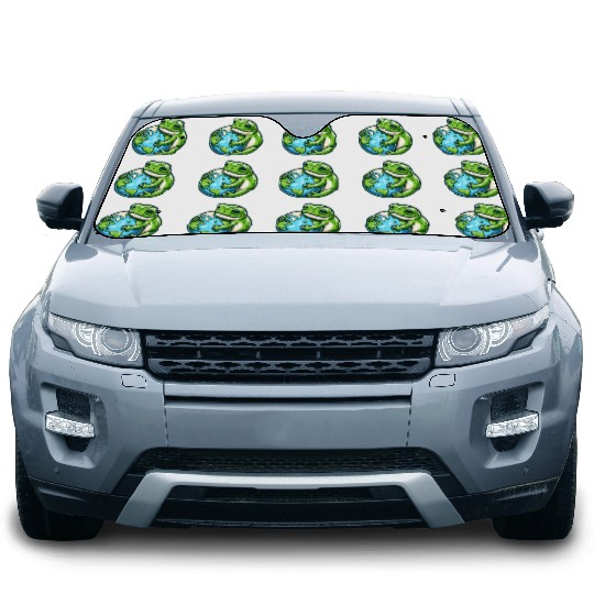 Frog Embracing Earth: Earth Day Car Sun Shades