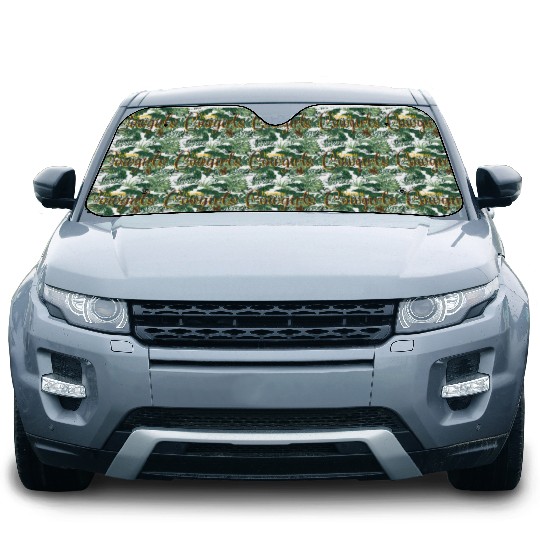 Wyoming Cow 'S Floral Script Car Sun Shades