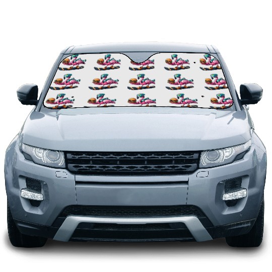 Flamingo Snowboard Burger Fun Car Sun Shades