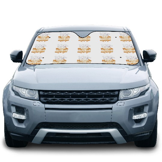 School Car Sun Shades, 100 Days Spotted Dalmatian Puppy