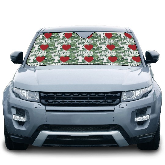 I LOVE MY SISTER, MOM, DAD AND BROTHER OF COURSE Car Sun Shades